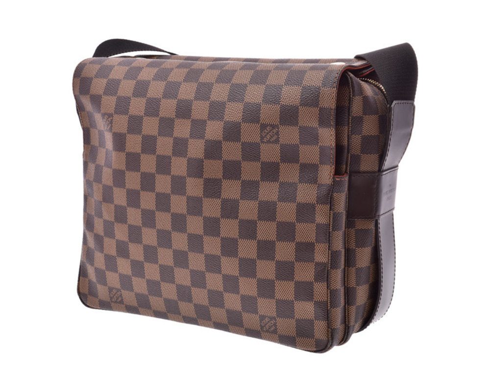 Louis Vuitton Brown Naviglio Leather Shoulder Bag Damier Brown